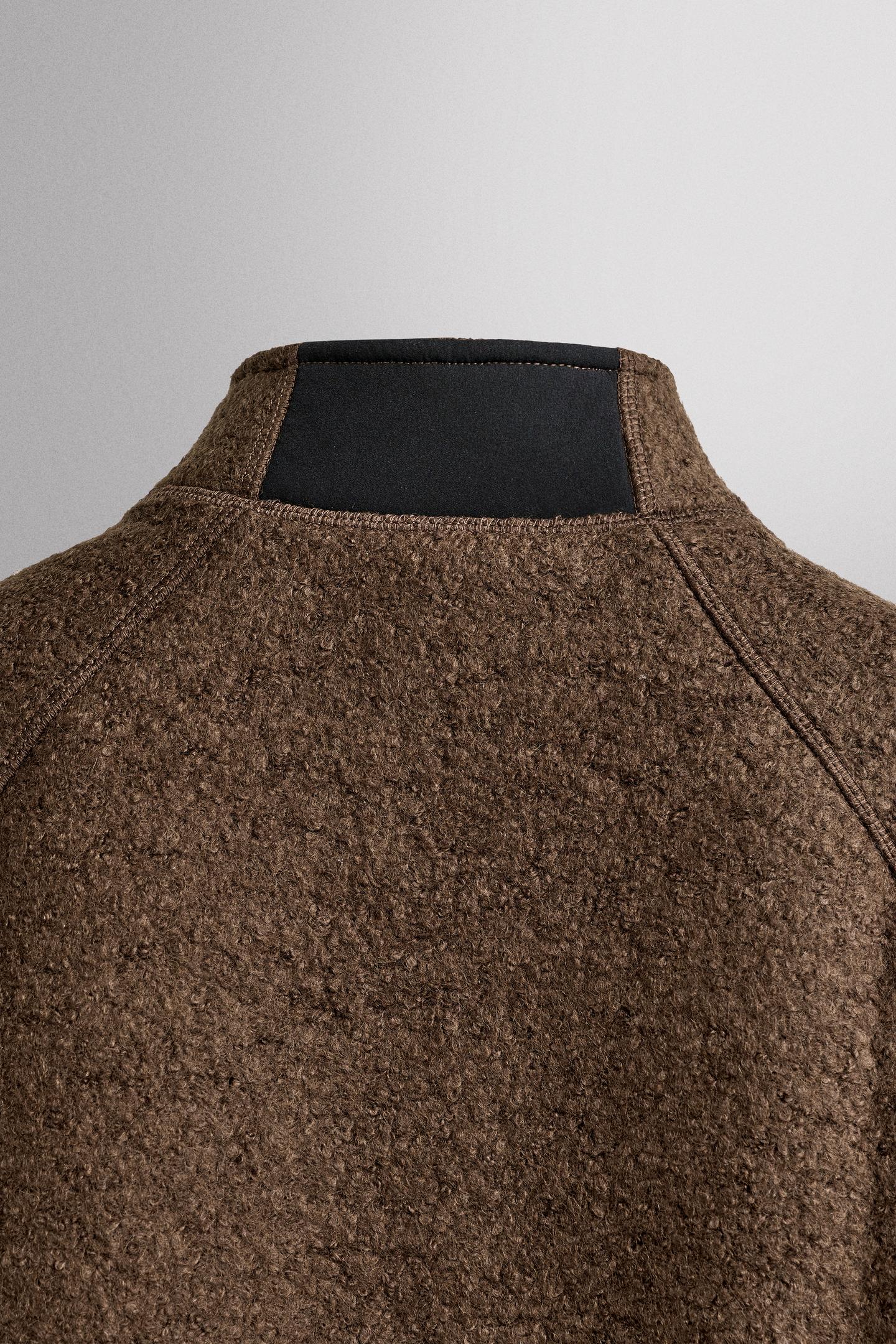 Мужской жилет Zara Color Block Combined Fleece Vest, цвет: Тёмный коричневый — фото 4