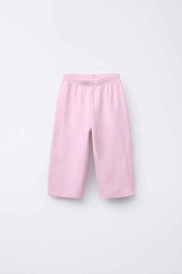 INTERLOCK WIDE-LEG TROUSERS - Pastel pink by Zara - Image 0