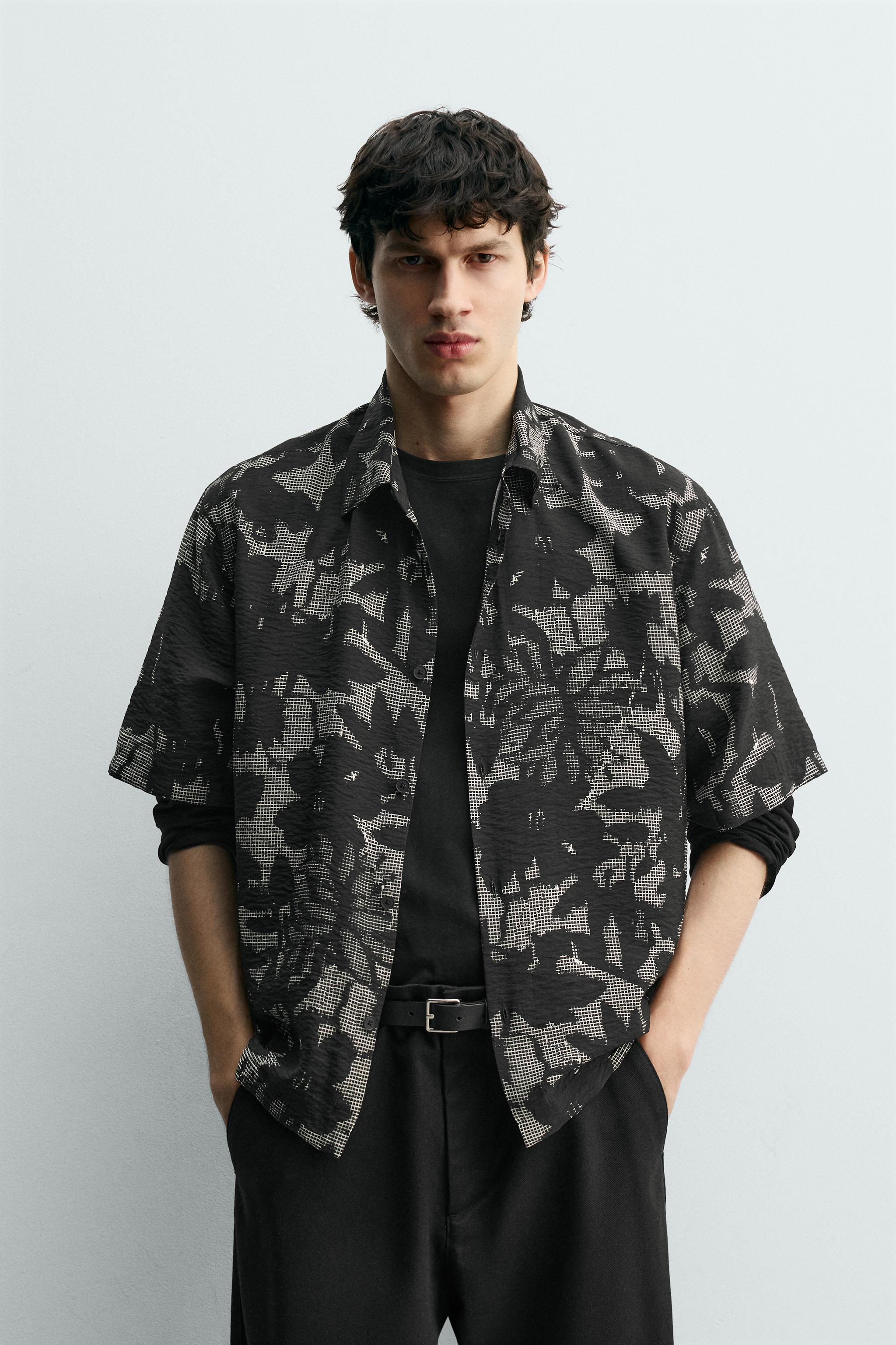 FLUID COMBINATION PRINT SHIRT
