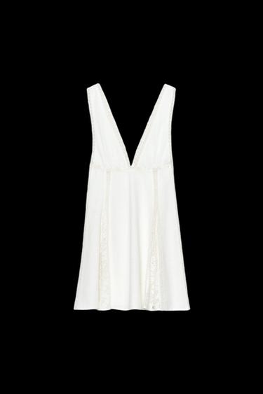 LACE MINI DRESS - Oyster-white by Zara - Image 0