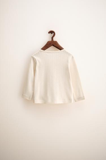 ZARA TIMELESS - T-SHIRT KIMONO POINTELLE - Écru de Zara - Image 1