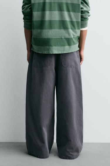 WIDE-LEG TROUSERS - Mid-blue by Zara - Image 2