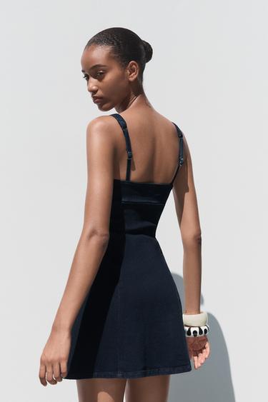 Z1975 STRAPPY DENIM MINI DRESS - Blue by Zara - Image 4