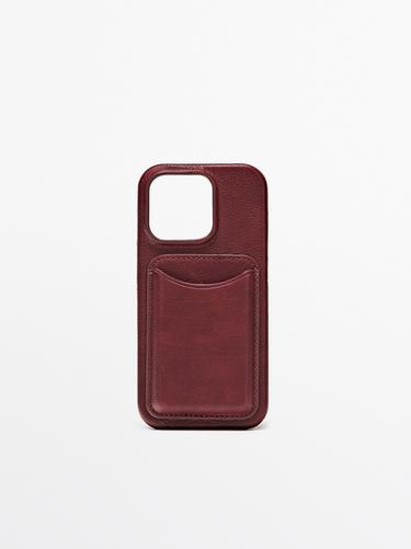 Funda iPhone pro 16 piel napa - Rojo de Zara