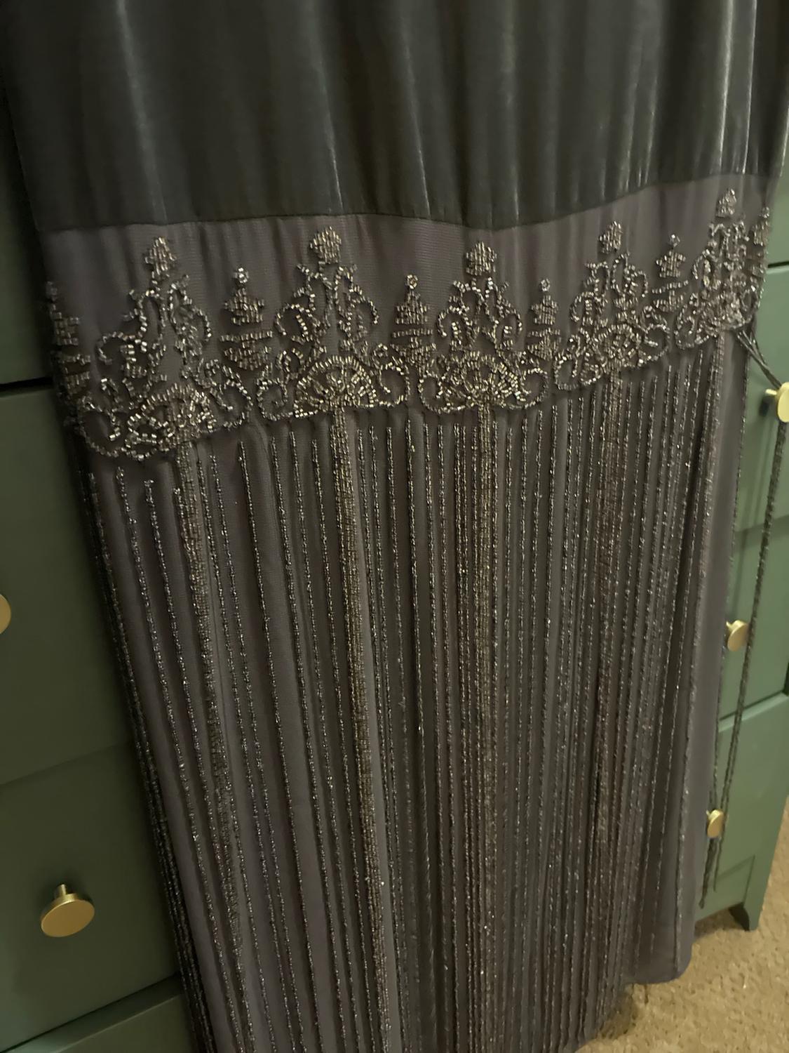 COMBINATION VELVET BEADED FRINGE DRESS - Image 3