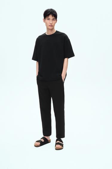 TEXTURED RELAXED FIT T-SHIRT - Black by Zara