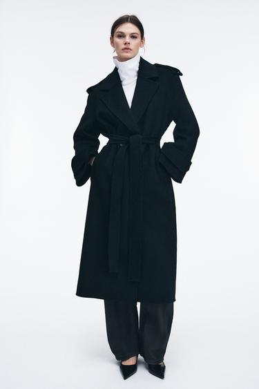 LONG WOOL BLEND COAT ZW COLLECTION LIMITED EDITION - Navy blue by Zara