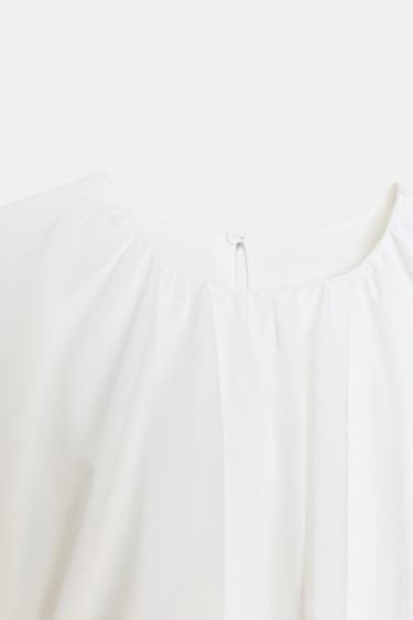 POPLIN BALLOON SLEEVE TOP - White by Zara - Image 9