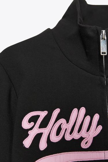 TEXT ZIP-UP SWEATSHIRT - Black by Zara - Image 4
