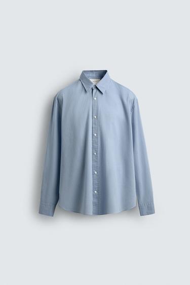 CAMISA VOILE ALGODÓN - Celeste de Zara