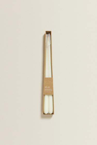 LONG DECORATIVE CANDLE (SET OF 2) — White 2