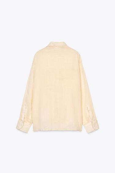 ZW COLLECTION 100% RAMIE SHIRT - Ecru by Zara - Image 5