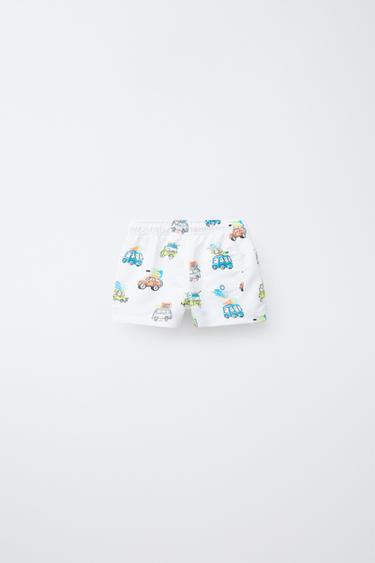 2-6 YEARS/ CARS AND ICE CREAM SWIM BERMUDA SHORTS - Sand by Zara - Image 1