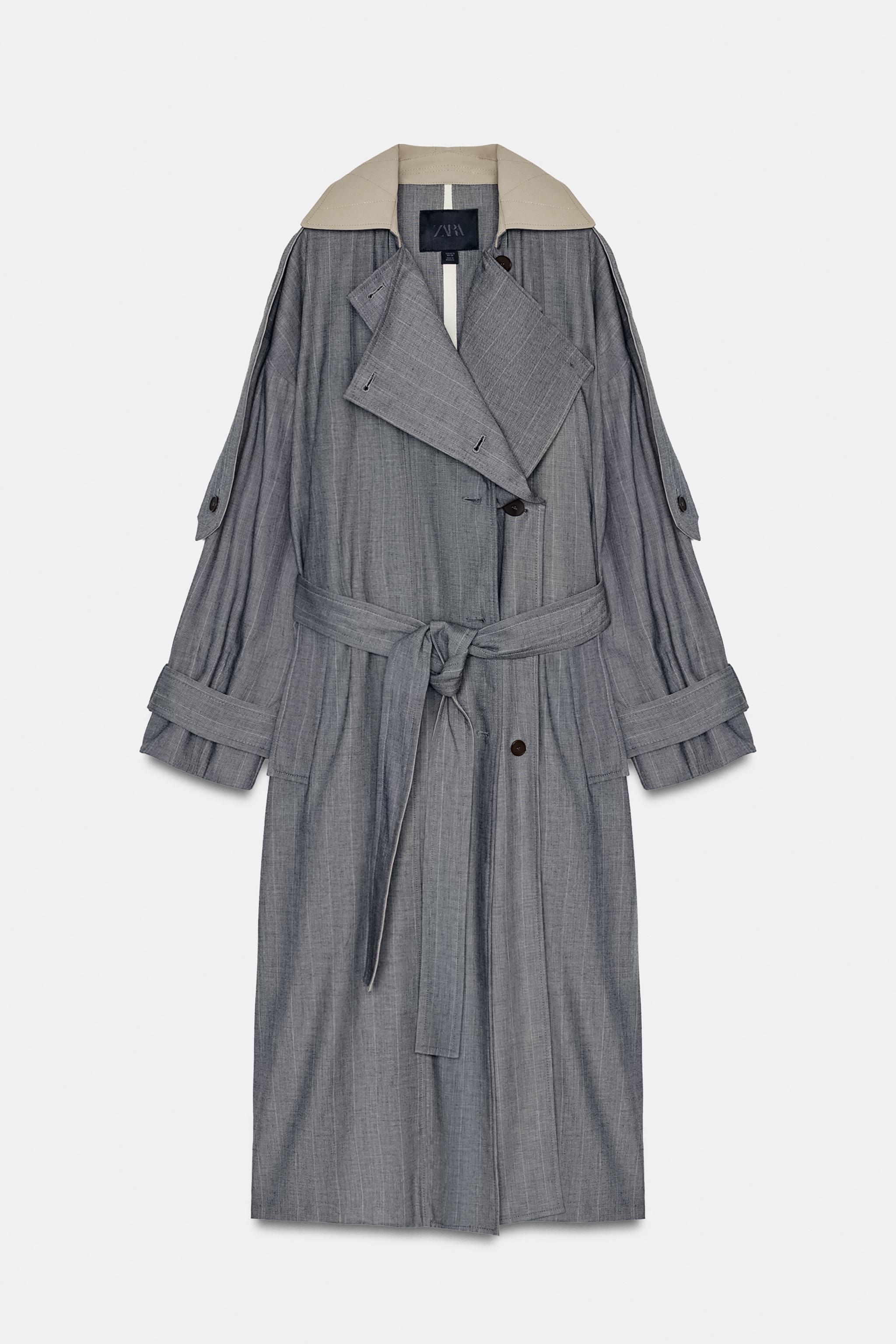COMBINED PLAID TRENCH COAT ZW COLLECTION LIMITED EDITION