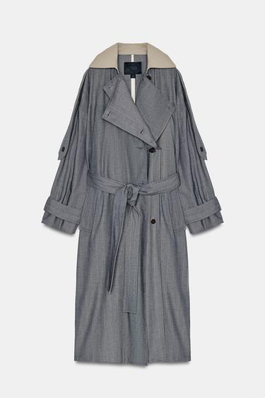 ZW COLLECTION LIMITED EDITION COMBINATION CHECK TRENCH COAT - Grey by Zara - Image 7