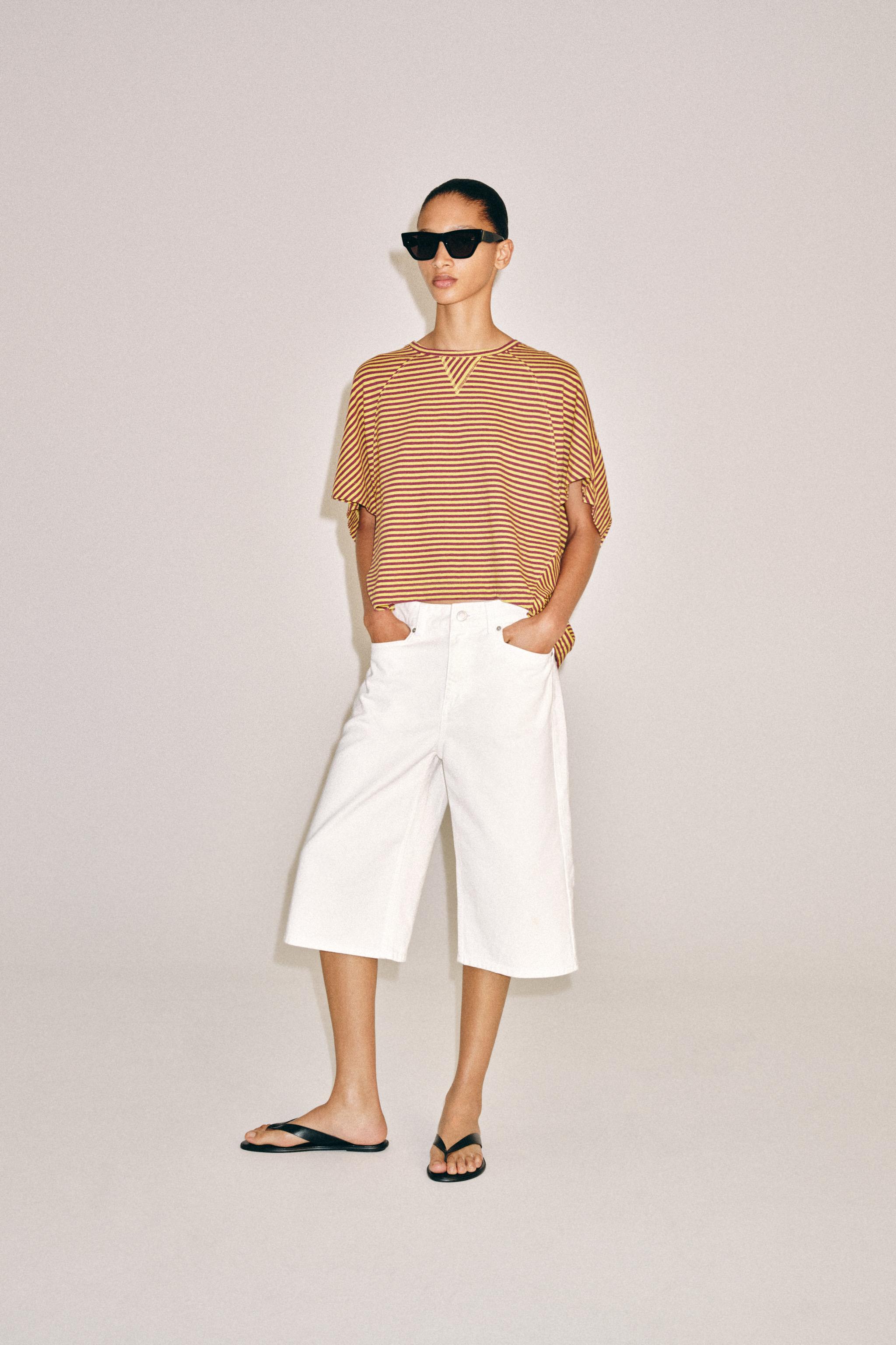 Zara ÇİZGİLİ OVERSIZE T-SHIRT