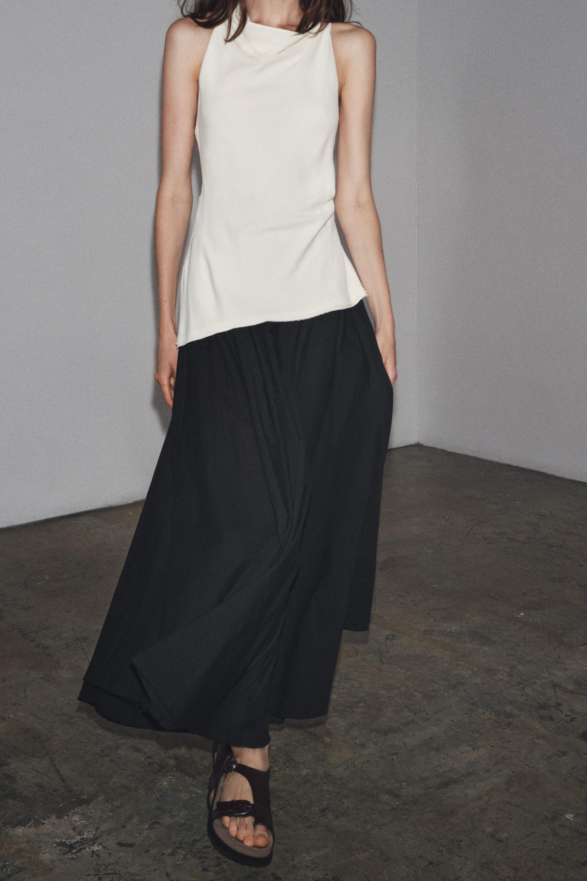 ZW COLLECTION コンビホルターネックワンピース - ブラック