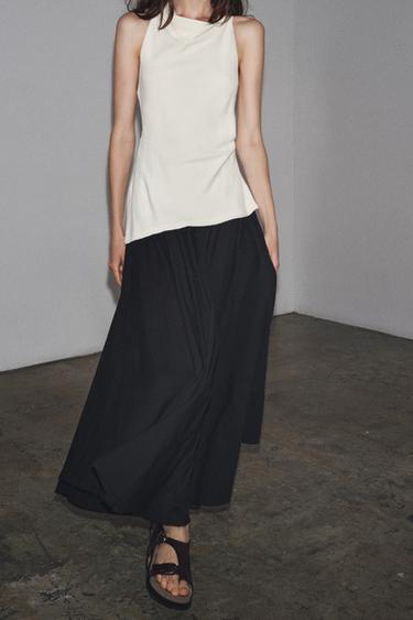 ZW COLLECTION COMBINED HALTER DRESS - Black by Zara - Image 4