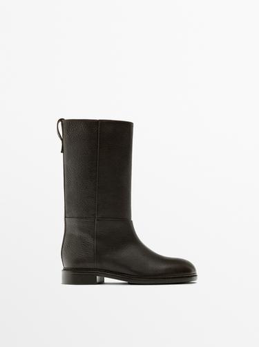 Zara Flat ankle boots - LIMITED - Brown - Image 0