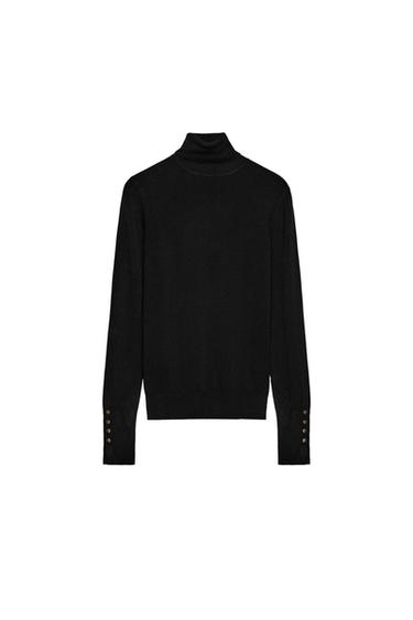 SWEATER BÁSICA DE MALHA LISA - Preto da Zara