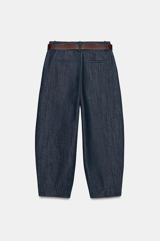 PANTALON BALLON AVEC CEINTURE - Indigo de Zara - Image 7