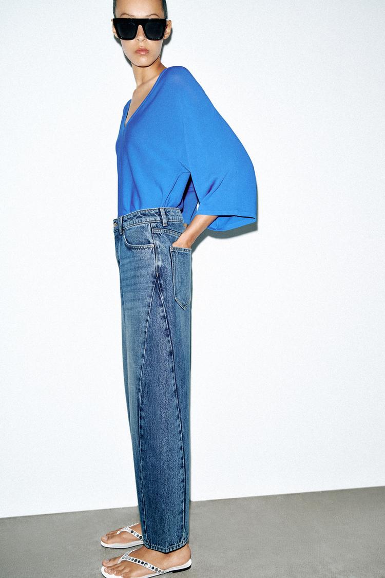 Jeans Z1975 de cintura alta con costuras tipo barril 6