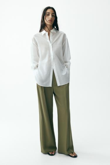 PANTALÓN ANCHO - Khaki de Zara - Imagen 0