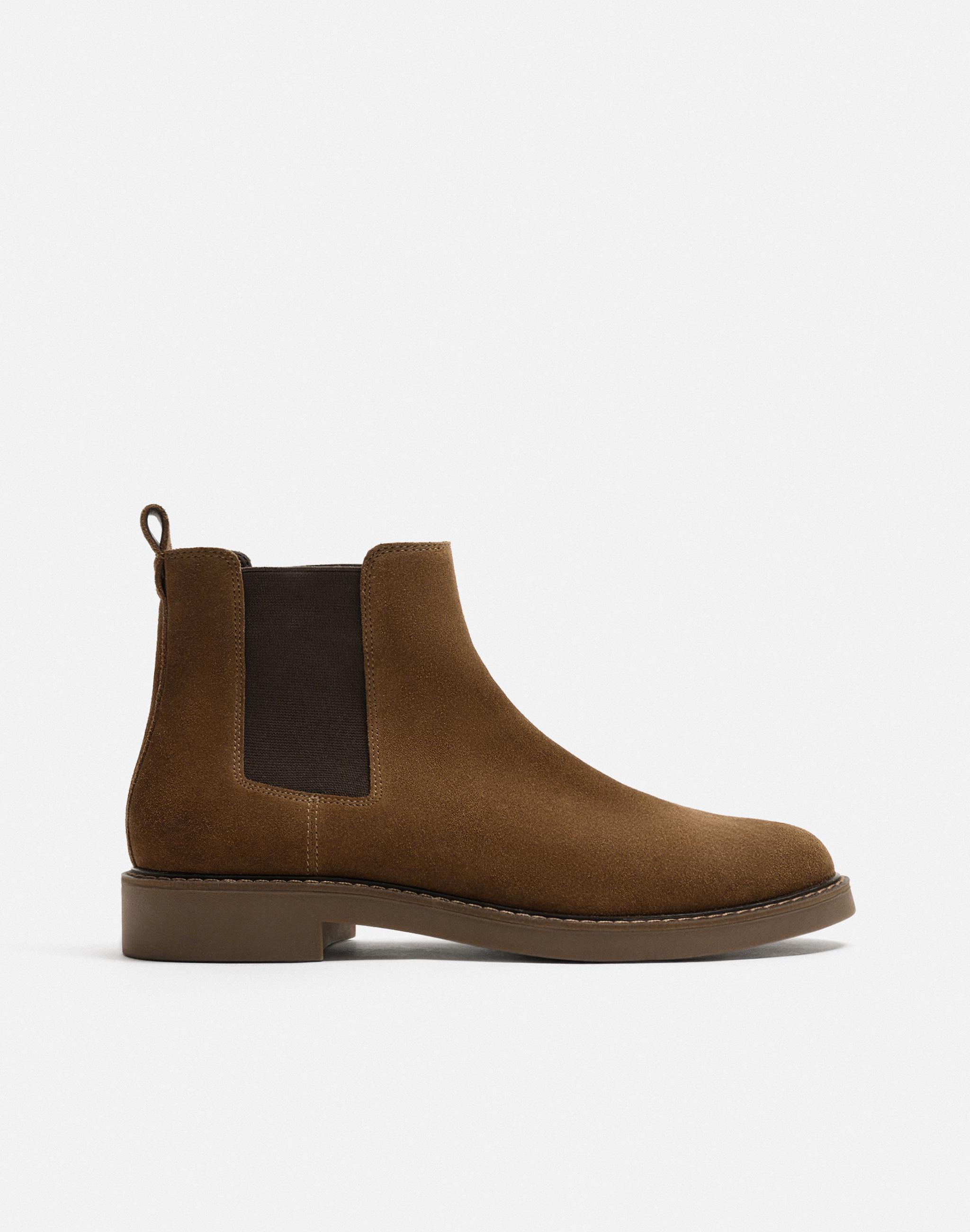 ZARA VIBRAM レザーチェルシーアンクルブーツ ZARA ザラ ブラック Vibram レザー チェルシー アンクルブーツ