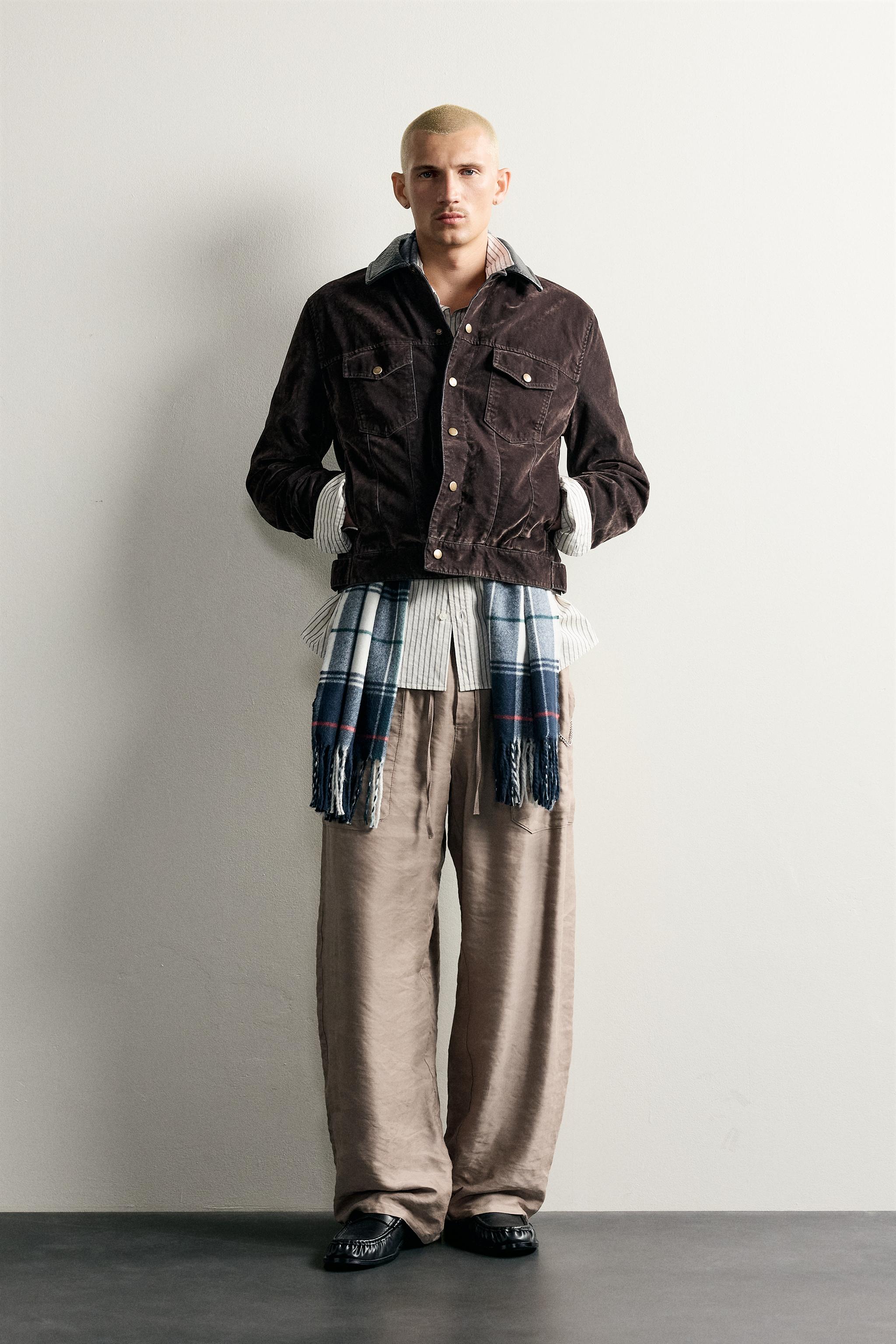 Zara RELAXED FIT DÖKÜMLÜ PANTOLON