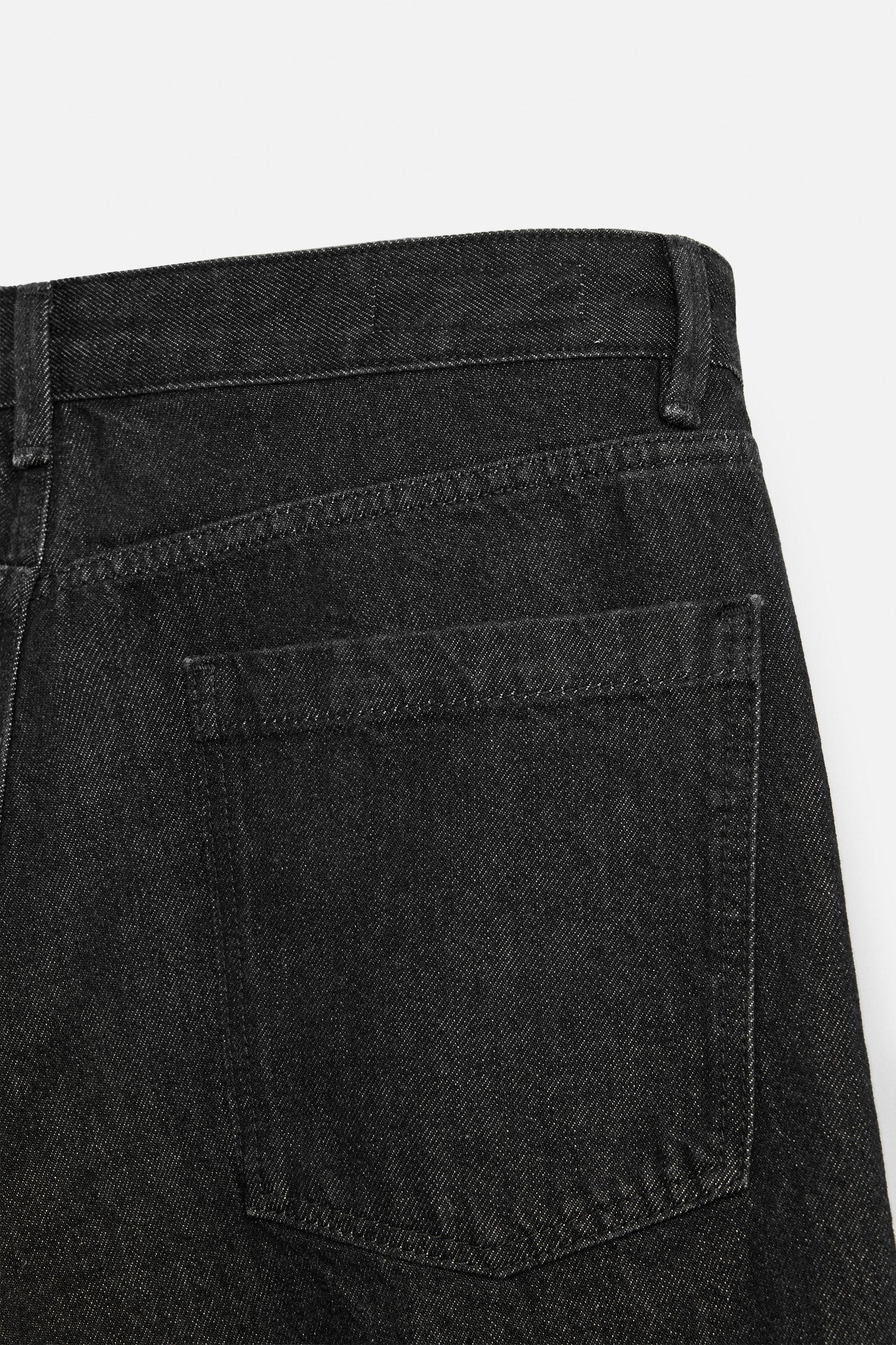 RELAXED FIT FRAYED SEAM JEANS - Black | ZARA United States