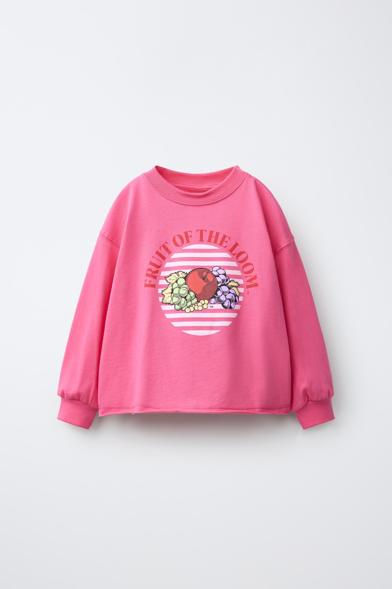 FRUIT OF THE LOOM™ PRINT T-SHIRT — Neon pink