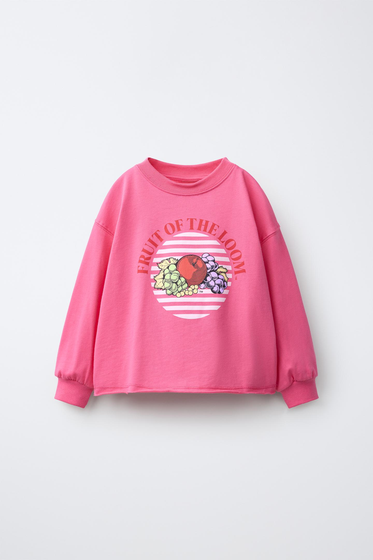 Детская футболка Zara Fruit OF the Loom™ Print, цвет: Неоновый розовый — фото 1