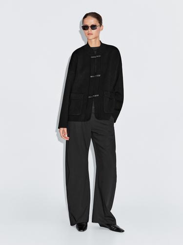 Chaqueta cuello mao mezcla lana - Negro de Zara - Imagen 0