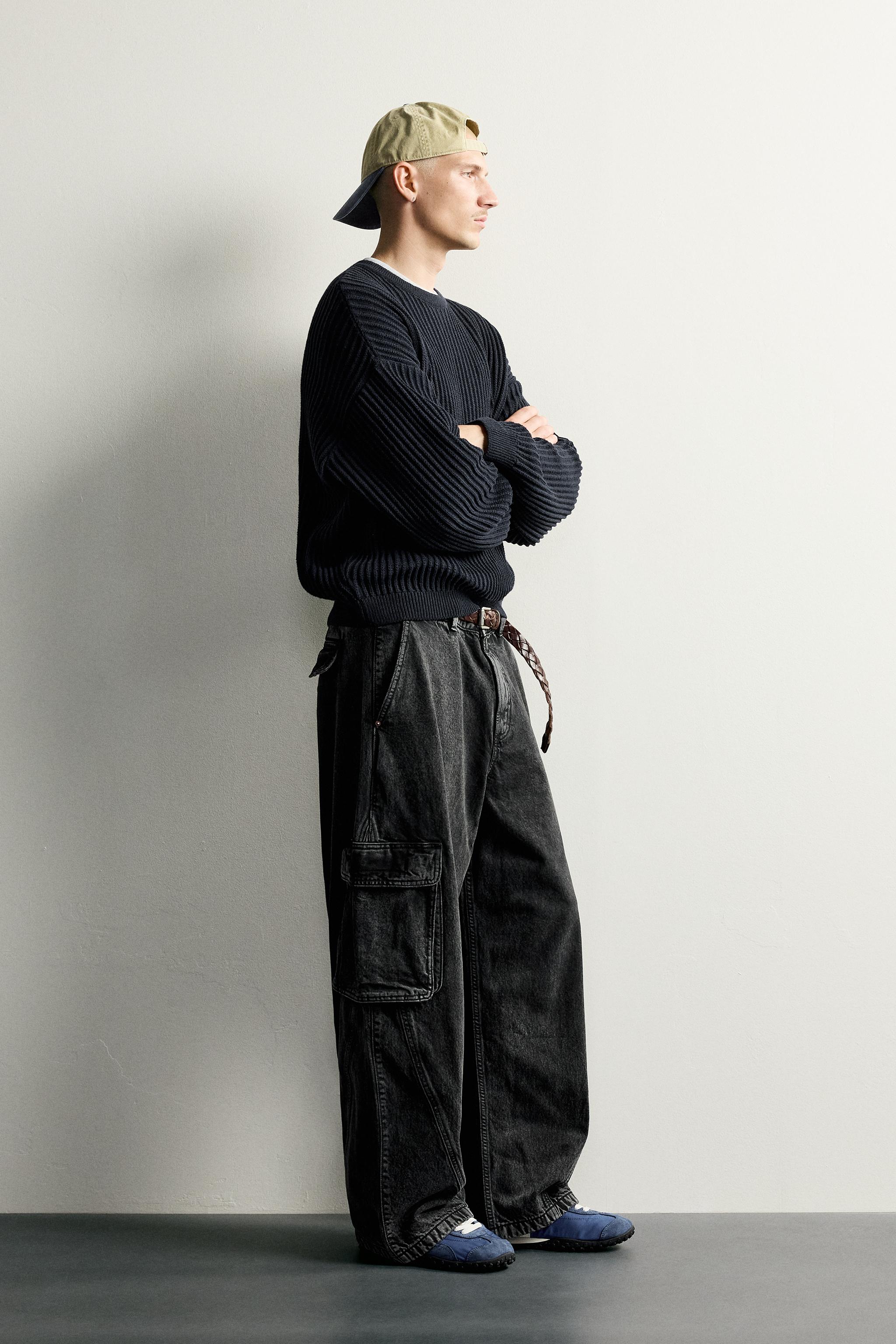 Zara DOKULU BOXY FIT KAZAK görsel 4