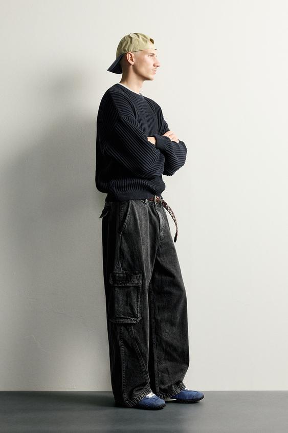 PULL COUPE BOXY STRUCTURÉ - Bleu marine de Zara - Image 3