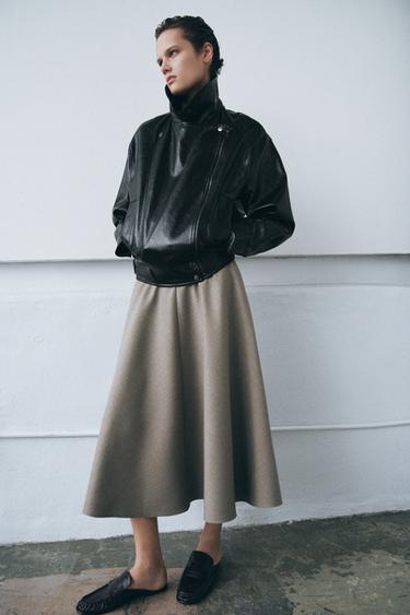 جاكيت بمظهر الجلد ZW COLLECTION - أسود by Zara