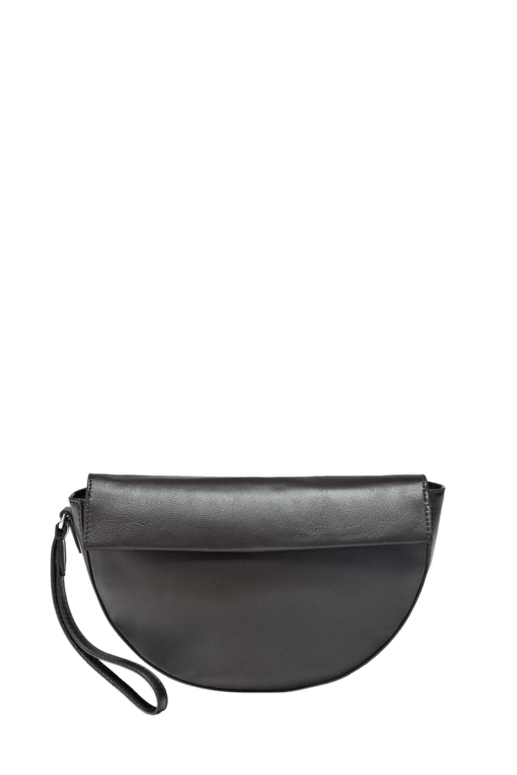 Nappa leather flap crossbody bag — Brown