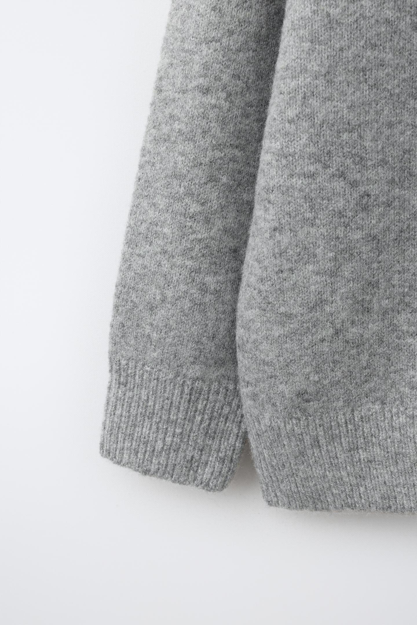 Детский свитер Zara Plain Knit, цвет: Серый — фото 4
