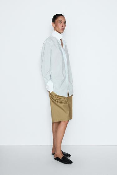 Zara Bermuda shorts with crossover fastening - STUDIO - Khaki - Image 0