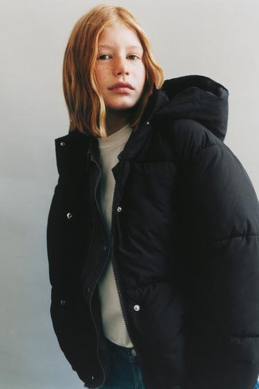 HOODED PADDED JACKET - Black by Zara