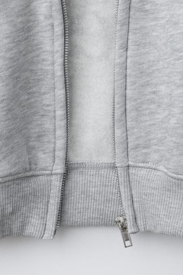 SWEAT À CAPUCHE BRODERIE CHIEN - Gris chiné de Zara - Image 3