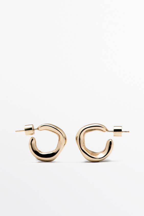 Zara Irregular hoop earrings - Golden - Image 0