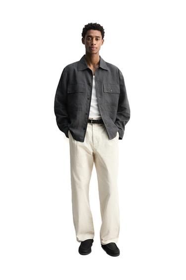 PANTALON PLIS CHEVRONS - Écru de Zara
