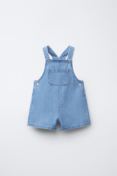 DENIM SHORT DUNGAREES - Blue by Zara