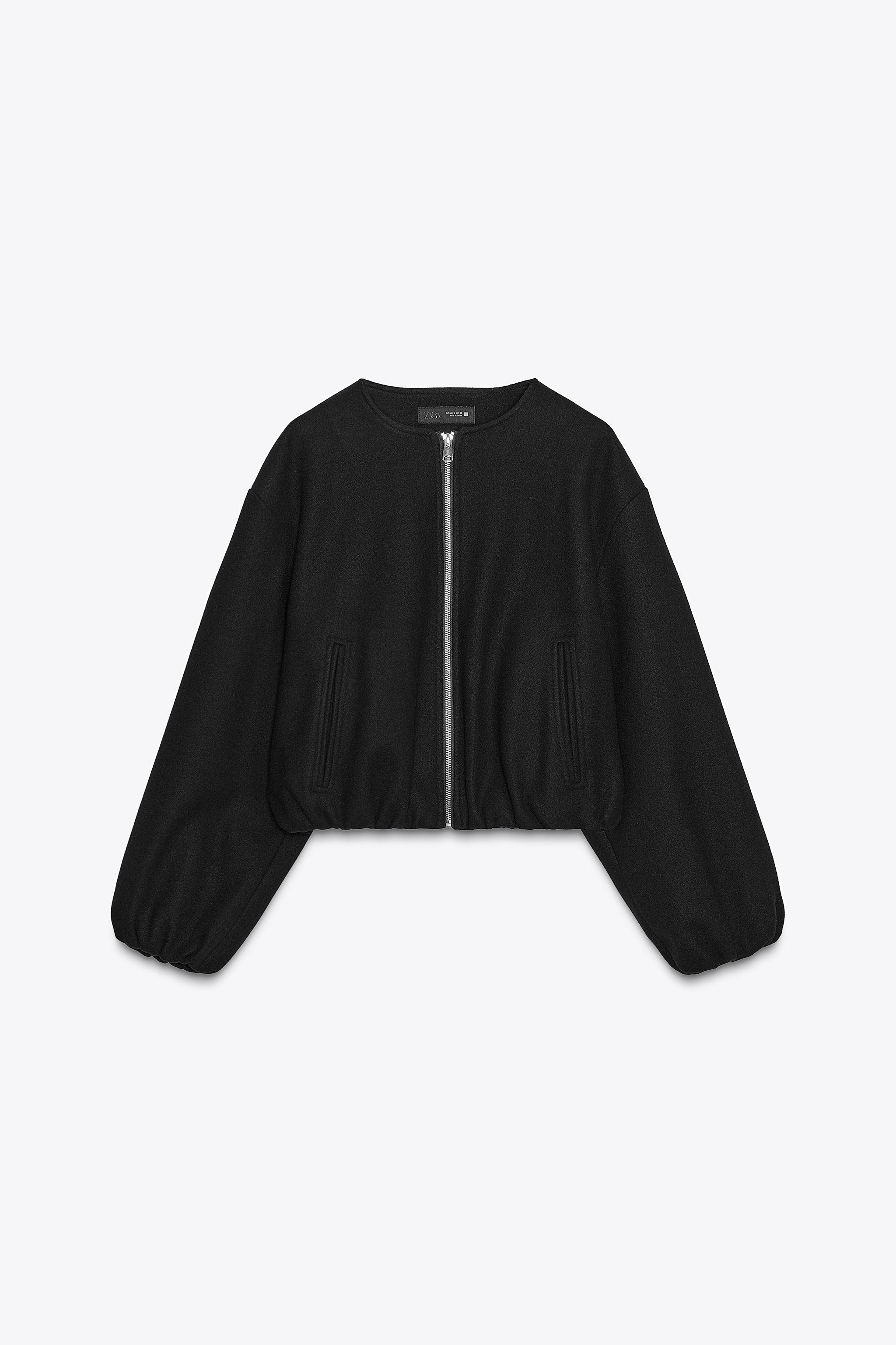 【ZARA】M ●#ZW COLLECTION コンビアノラック● ブラック SOFT BOMBER JACKET - Black | ZARA New Zealand