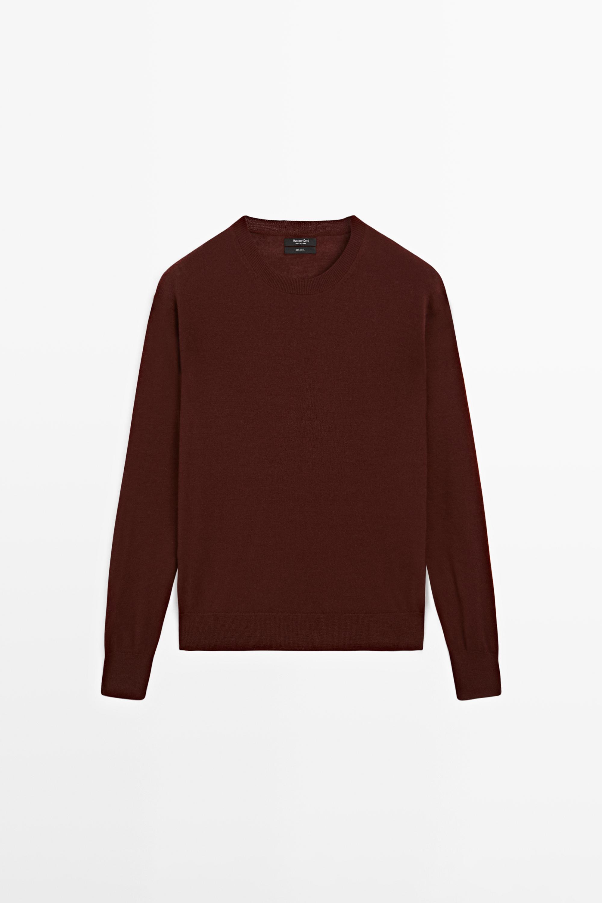 Pull en maille fine 100 % laine à col rond
