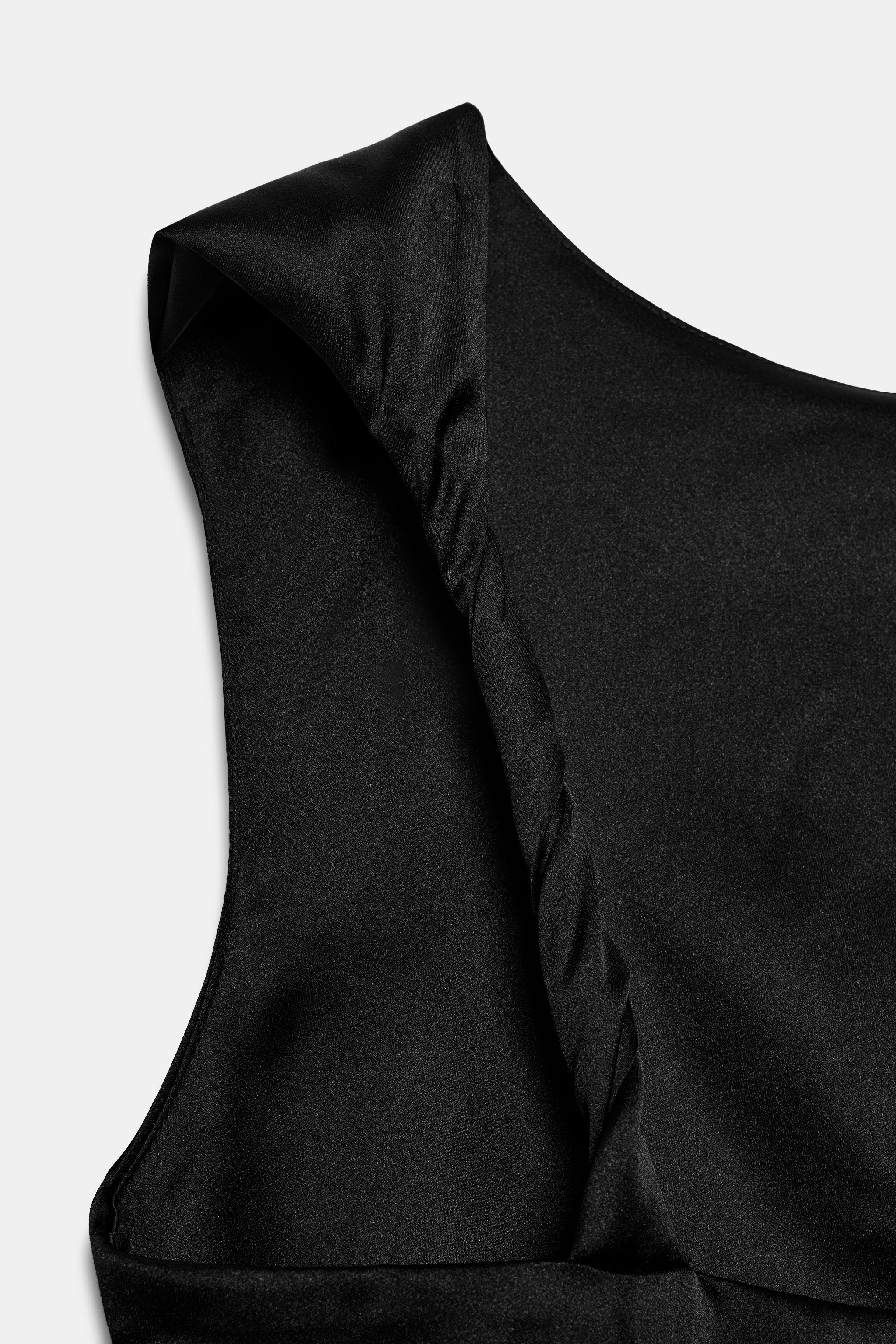 DRAPED SATIN DRESS