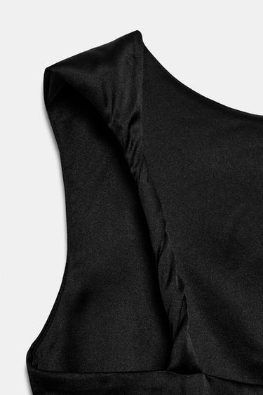ROBE SATINÉE DRAPÉE - Noir de Zara - Image 7