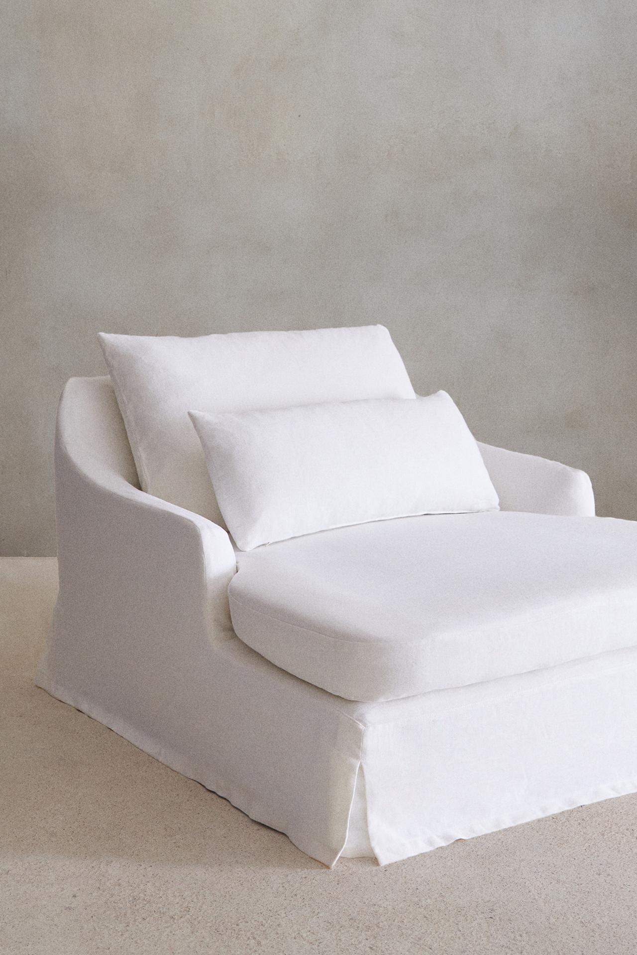 LOVESEAT 01 LINEN COVER — Ecru