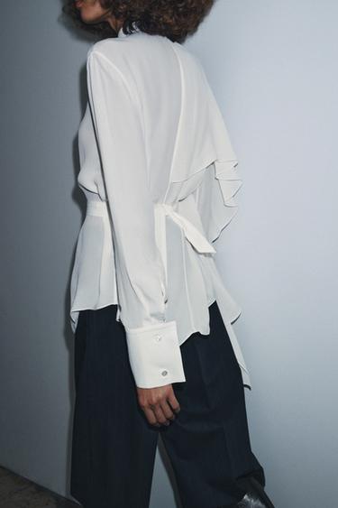 ASYMMETRIC ZW COLLECTION SHIRT - Ecru by Zara - Image 2